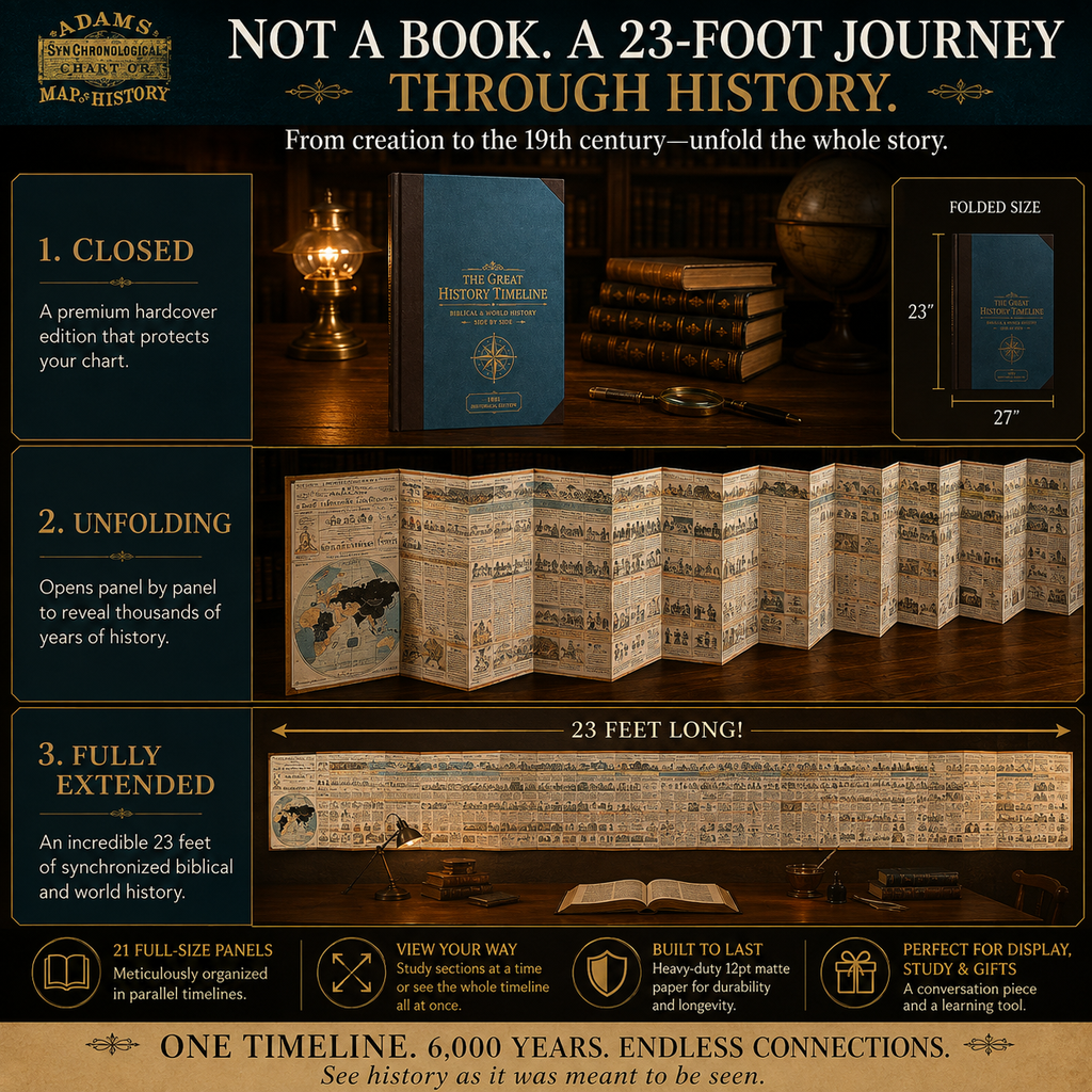 Synchronological History Chart – 6,000 Years of Biblical & World Events in One Fold-Out Timeline