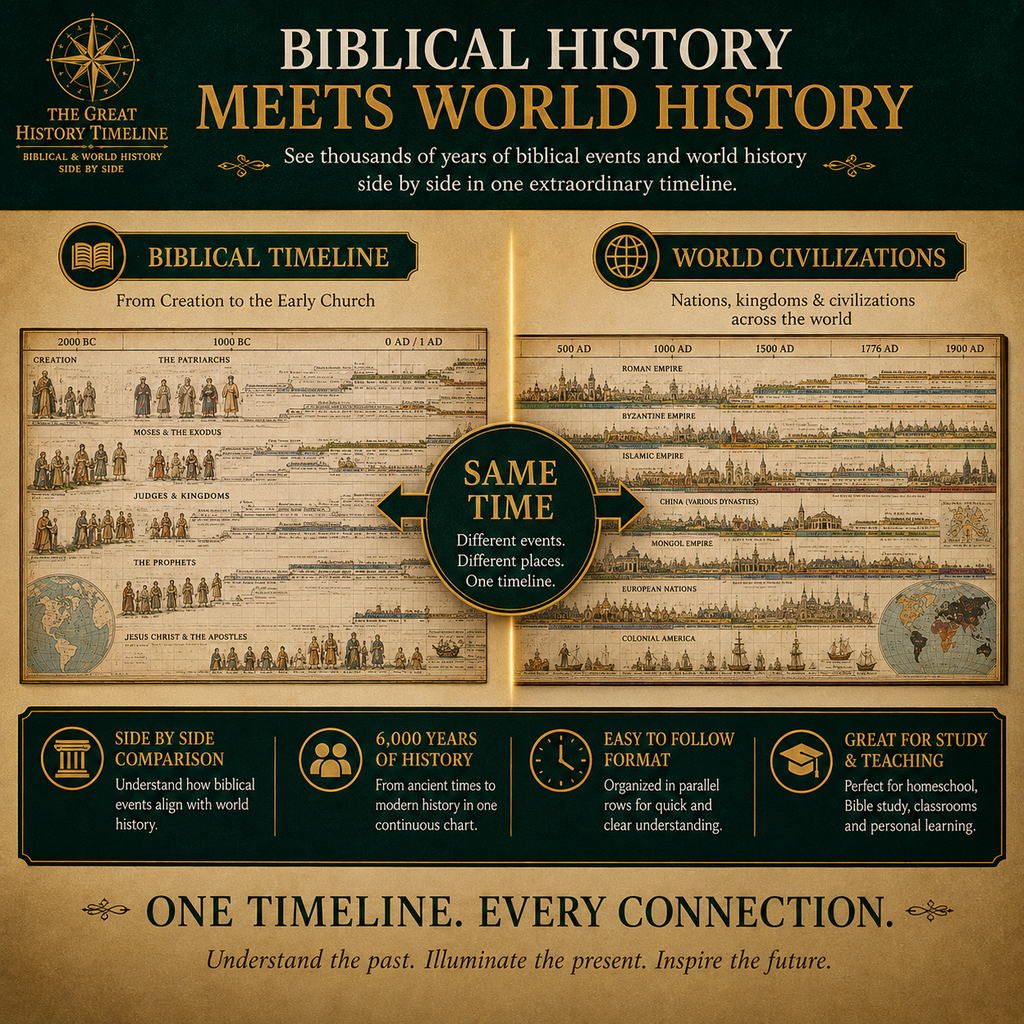 Synchronological History Chart – 6,000 Years of Biblical & World Events in One Fold-Out Timeline