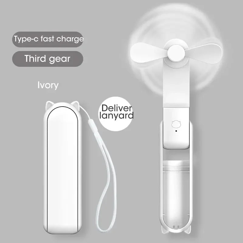 2000mAh Foldable Mini USB Fan – Portable Desktop Cooler with Power Bank Function for Home, Office & Travel