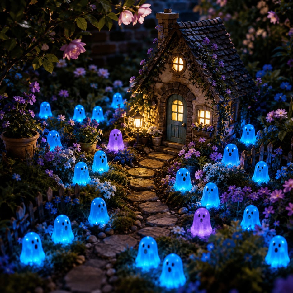 Glow-in-the-Dark Mini Ghosts – 8-Colour Halloween Mix