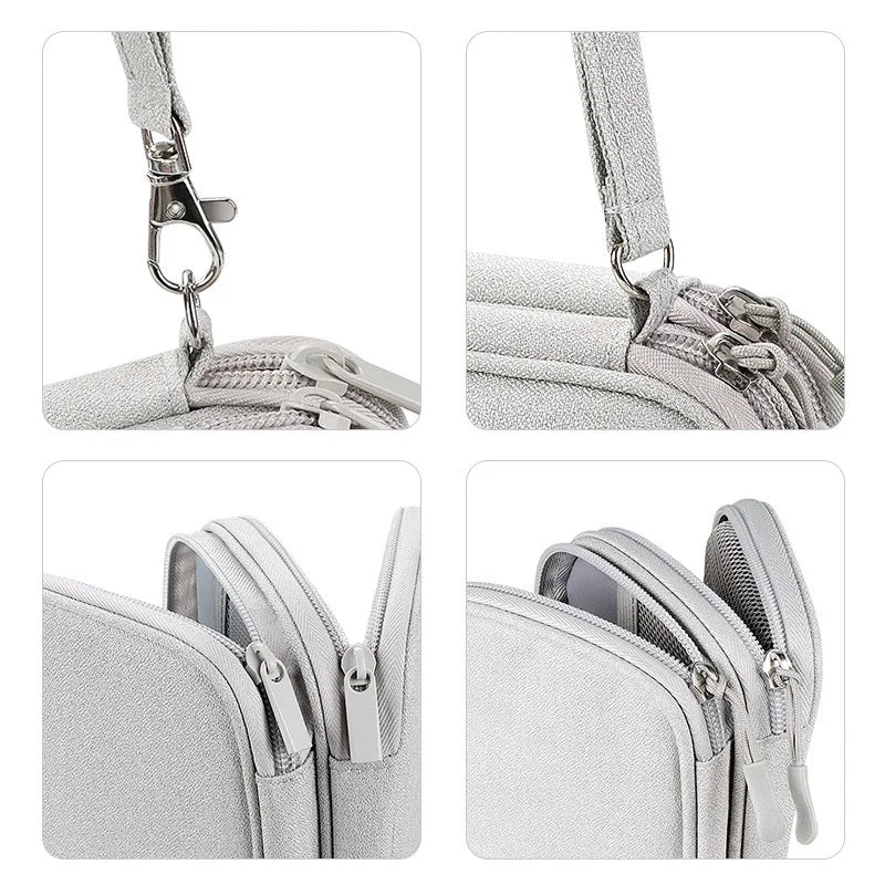 Double Layer Travel Cable Organizer – Waterproof Digital Storage Bag for Cables, Power Banks & Accessories