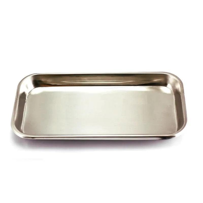 1/2PCS Stainless Steel Kitchen & Medical Storage Tray – Square Organizer for Dental, Tattoo, Nail & Medical Tools