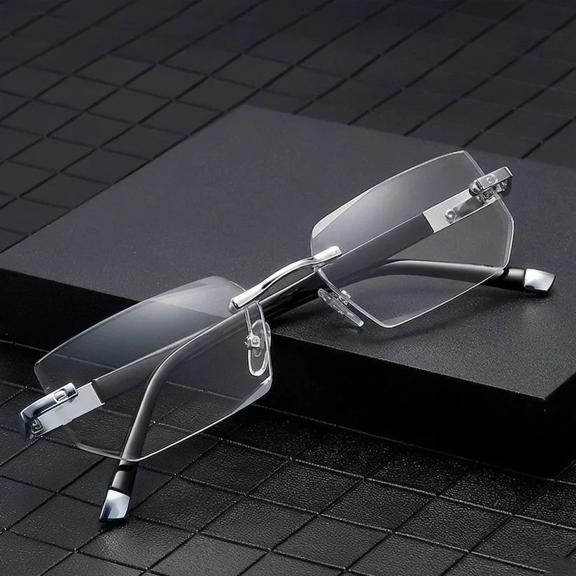 🔥 Intelligent Auto-Focus Zoom Glasses👓 - Blue Light Blocking & Anti-Eye Strain Rimless Eyewear