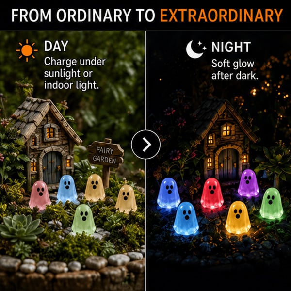 Glow-in-the-Dark Mini Ghosts – 8-Colour Halloween Mix