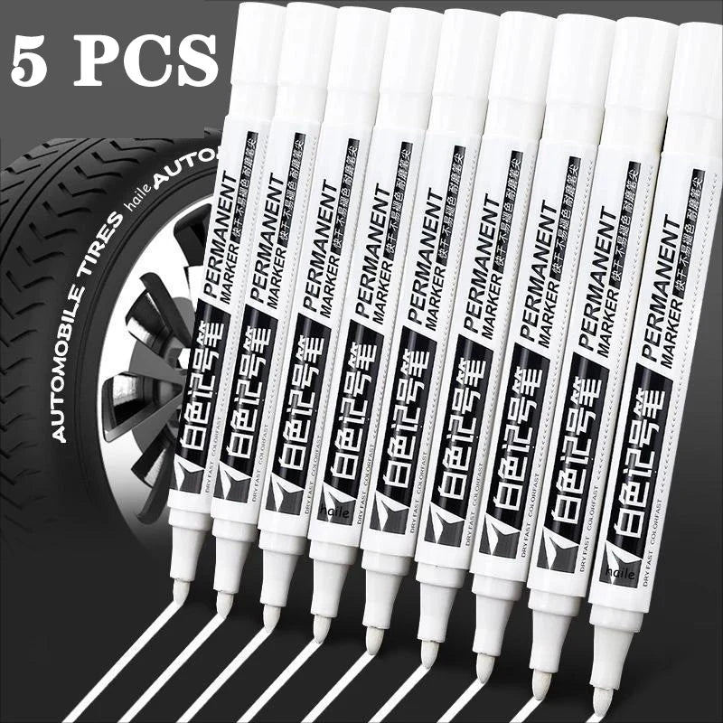White Marker Pens set Oily Waterproof White Gel Pen DIY Graffiti Sketching Marker Stationery Writing School Supplies brush
