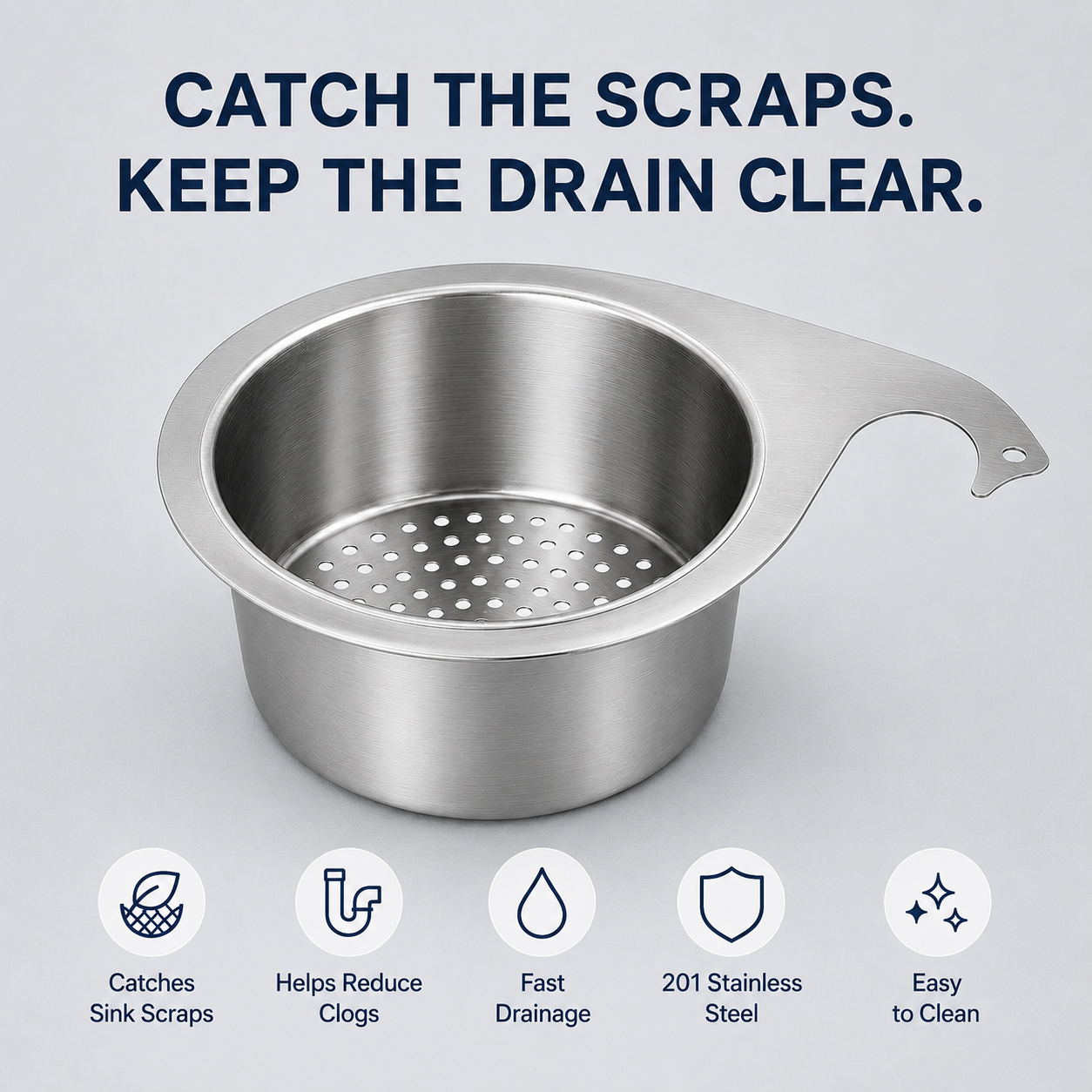 Hanging Sink Drain Basket 💧 Catch Scraps & Drain Water Fast