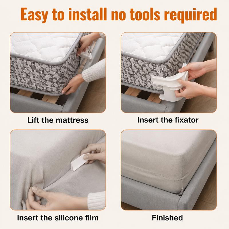🛏️4-Pack Heavy Duty Sheet Clips Keep Bedding Perfectly In Place