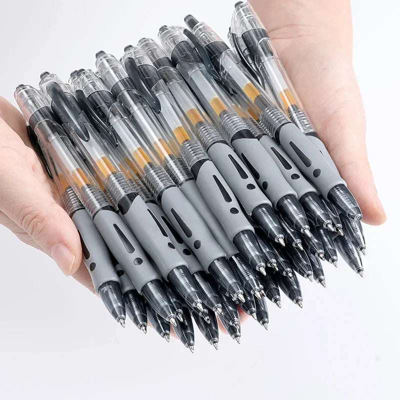 13/30pcs Retractable Gel Pens Set – Black, Red & Blue Ink Ballpoint Pens for School & Office Writing
