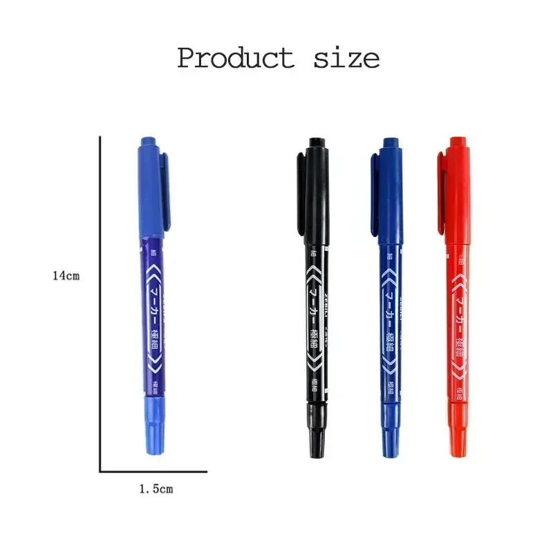 Permanent Marker Pens (5/10PCS) – Twin Tip Oil-Based Ink for School & Office