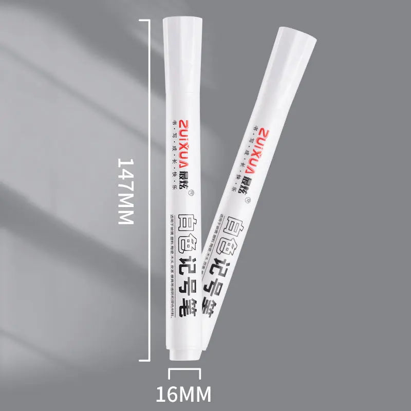 White Marker Pens set Oily Waterproof White Gel Pen DIY Graffiti Sketching Marker Stationery Writing School Supplies brush