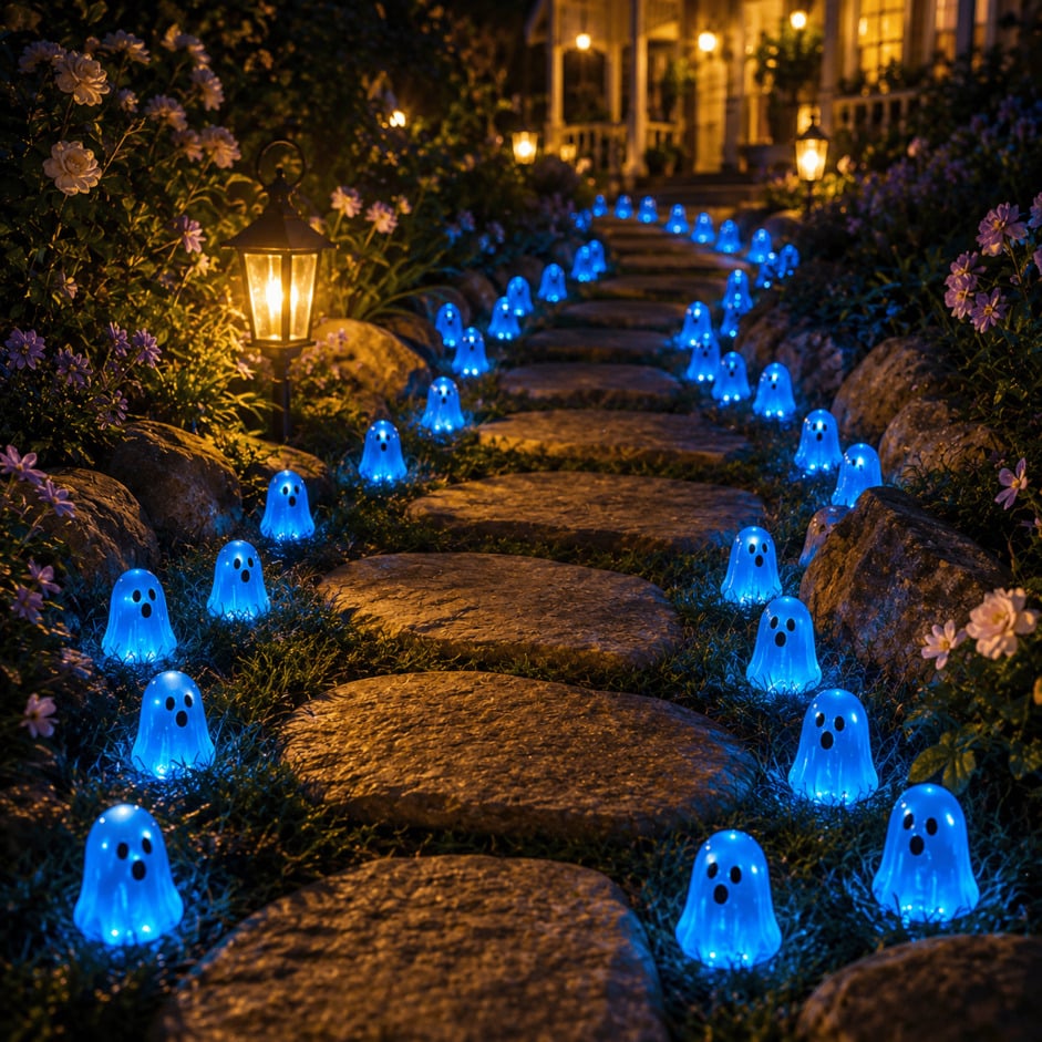 Glow-in-the-Dark Mini Ghosts – 8-Colour Halloween Mix