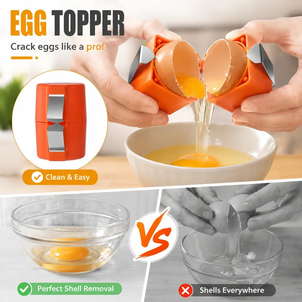 🍳 Quick Egg Cracker Tool – Open Hundreds Of Eggs Faster & Cleaner——Microwave Egg Poacher 🔥