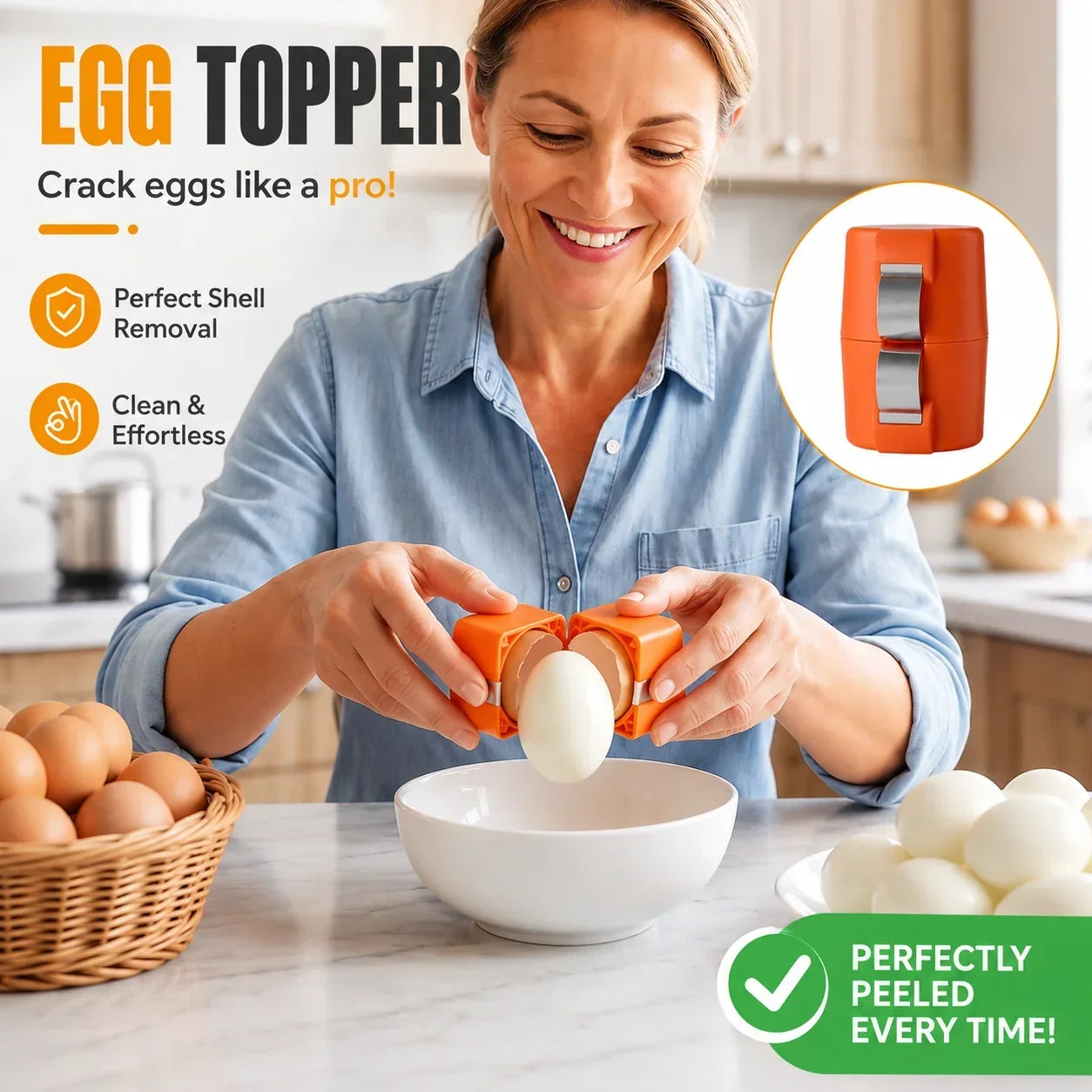 🍳 Quick Egg Cracker Tool – Open Hundreds Of Eggs Faster & Cleaner——Microwave Egg Poacher 🔥