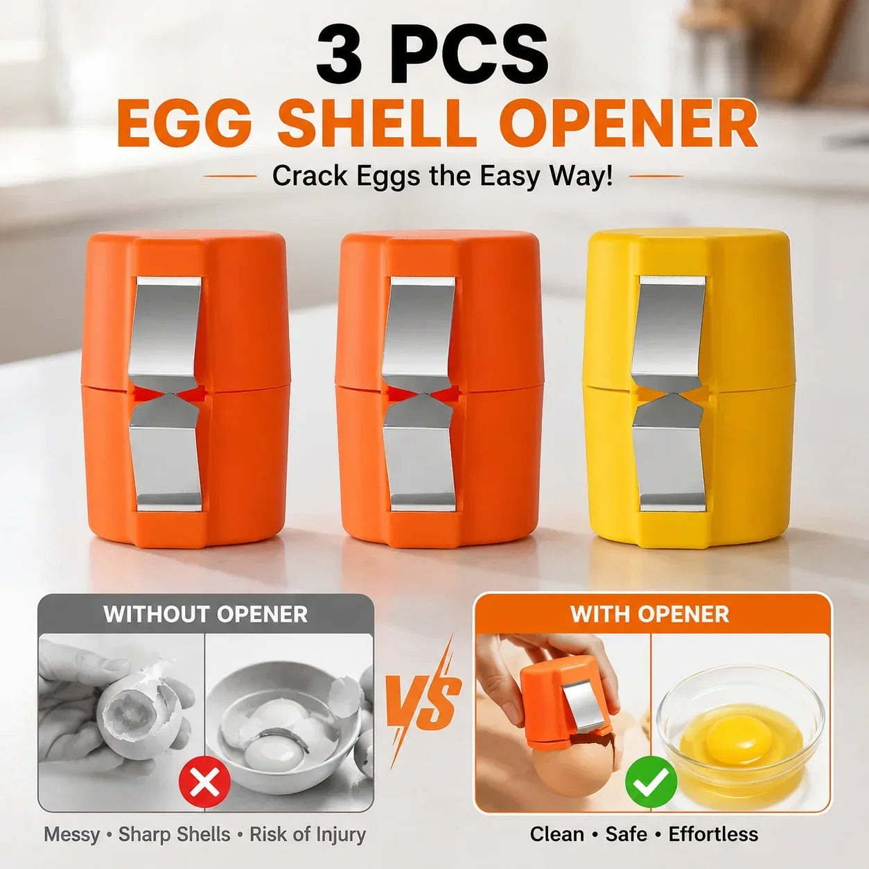 🍳 Quick Egg Cracker Tool – Open Hundreds Of Eggs Faster & Cleaner——Microwave Egg Poacher 🔥