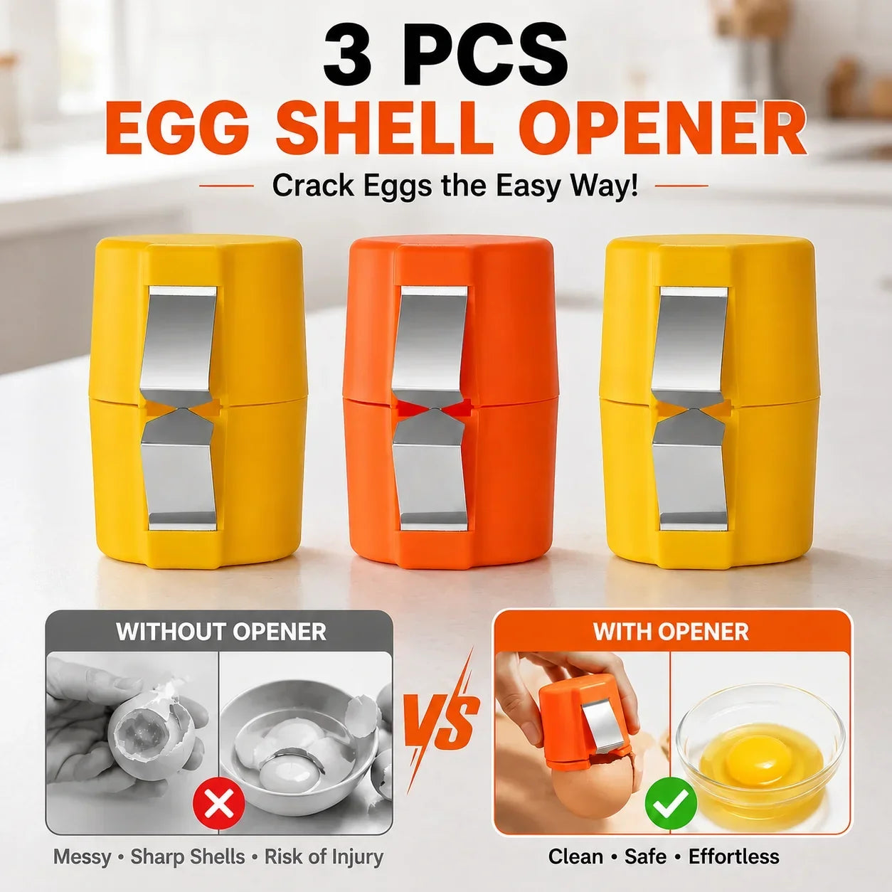 🍳 Quick Egg Cracker Tool – Open Hundreds Of Eggs Faster & Cleaner——Microwave Egg Poacher 🔥