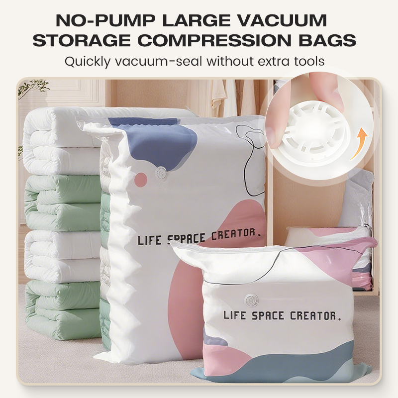 🧳💨 No‑Pump Vacuum Storage Bags