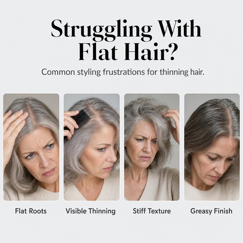 👩 Peach-scented volumizing & setting spray—for lightweight, bouncy hair and long-lasting hold.